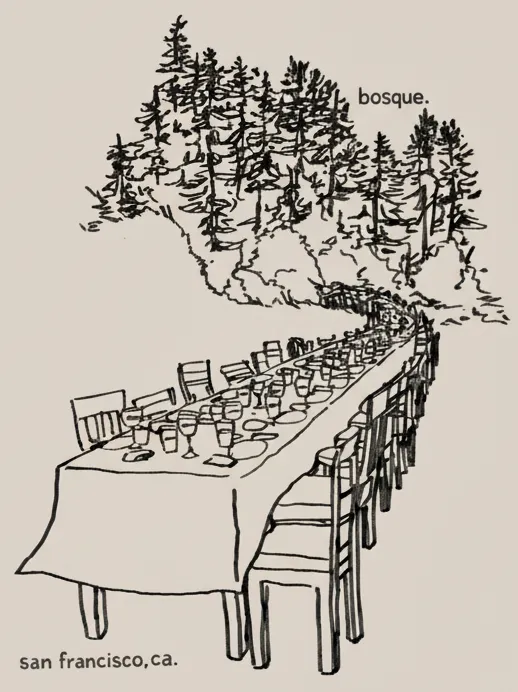 Forest dining table setup